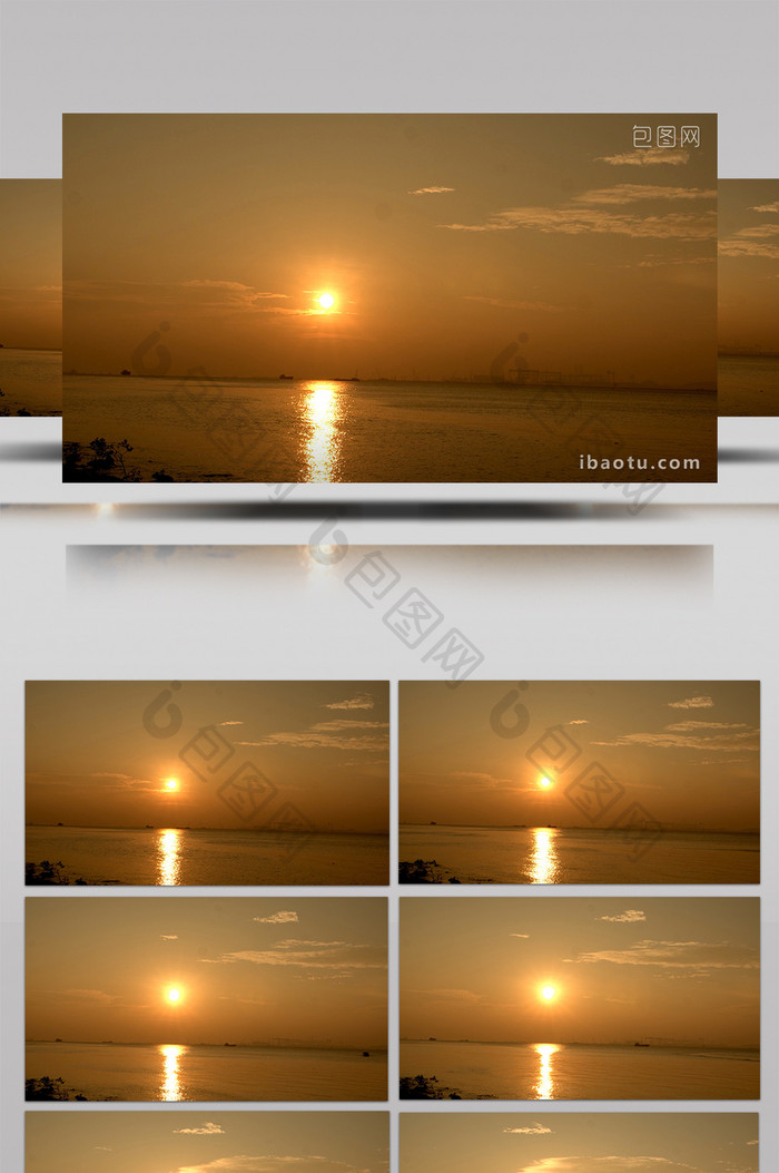 4K实拍早晨太阳从海面升起延时摄影