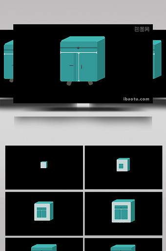 简单扁平画风家具类家居床头柜mg动画图片