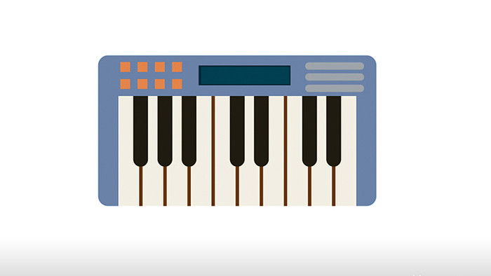 简单扁平画风文化艺术乐器类电子琴mg动画
