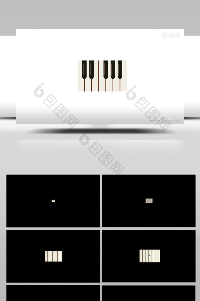 简单扁平画风乐器类钢琴键mg动画