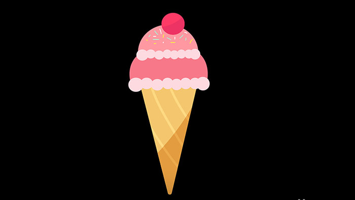 平面化扁平风快餐食品类冰淇淋mg动画