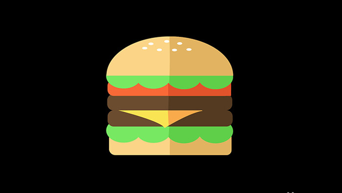 平面化扁平风快餐食品类汉堡mg动画