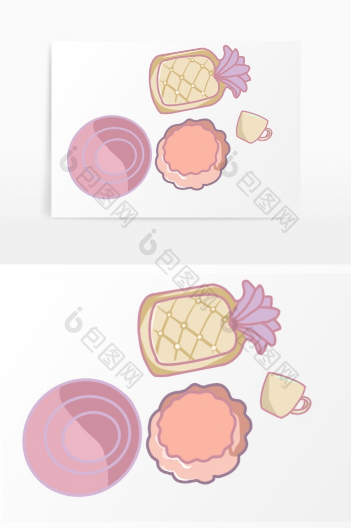 马卡龙色系餐具图片图片