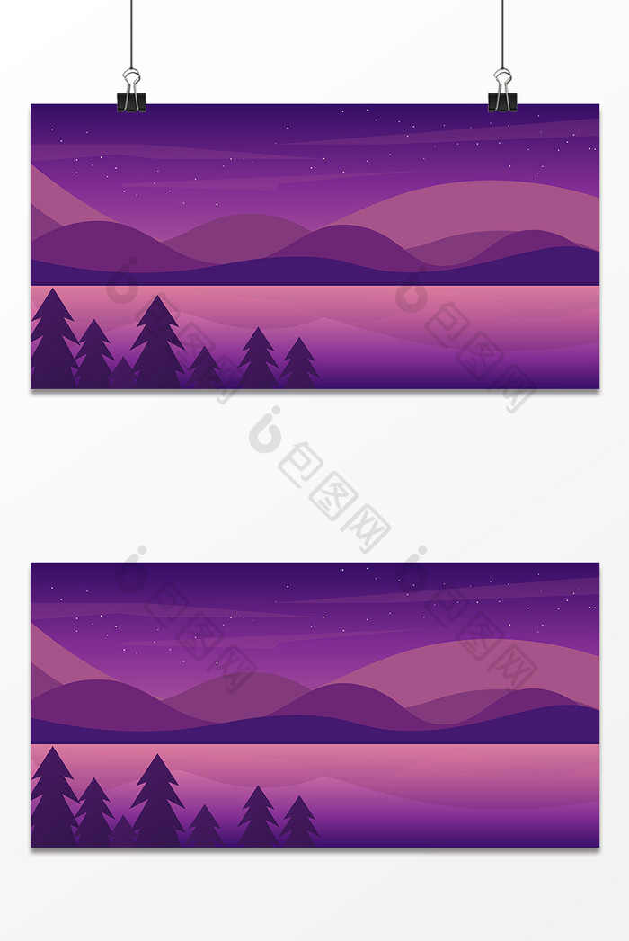 矢量风景紫色背景