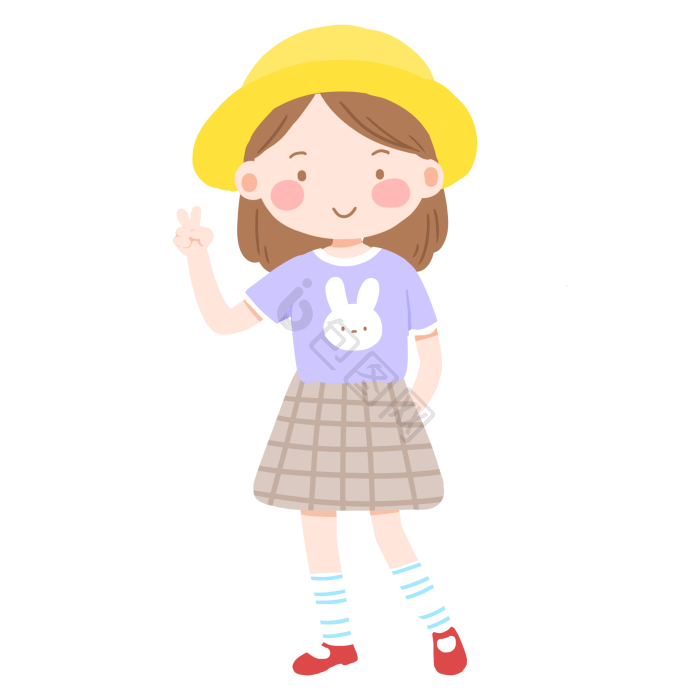 夏装女孩png下载-包图网