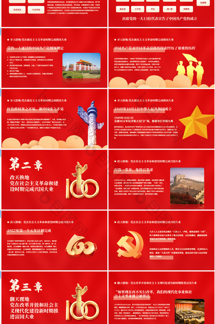 包图网提供精美好看的党政建党百年峥嵘谁约光辉百年ppt模板素材免费
