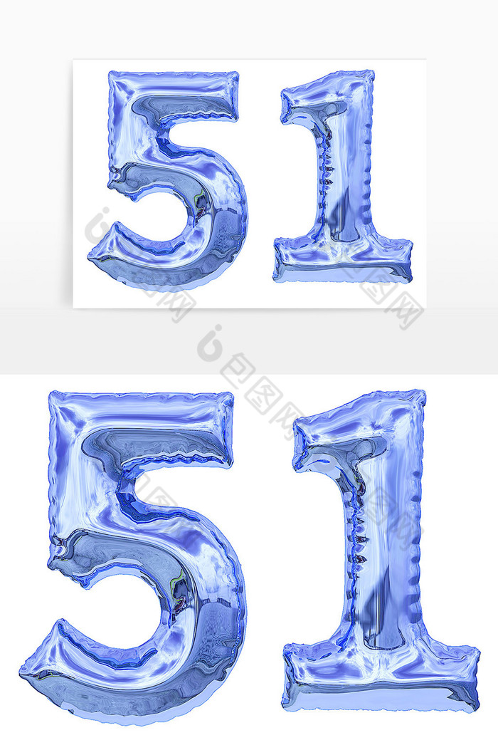 个性51数字促销活动C4D立体字气球图片图片