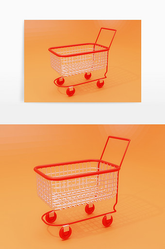 c4d购物车立体模型元素图片