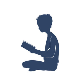 读书日阅读人物剪影图片