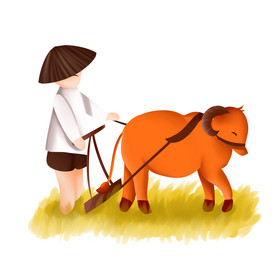 芒种小满耕地农民图片