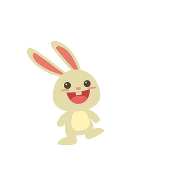 可爱卡通兔子开心弹跳动图gif
