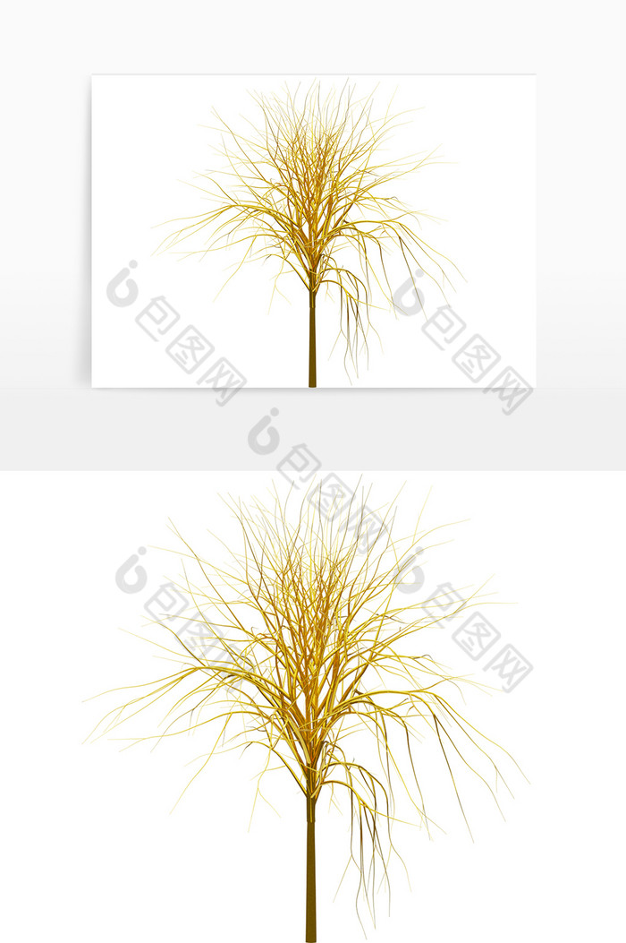 c4d立体圆形黄金树杈免扣素材图片图片