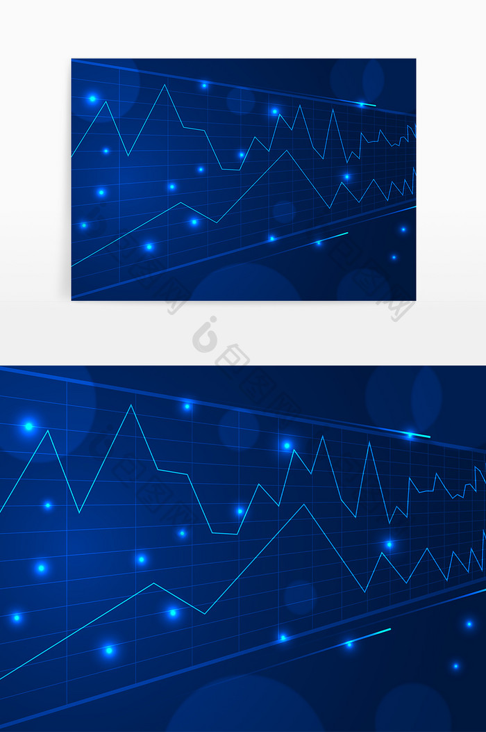 蓝色金融数据信息图表