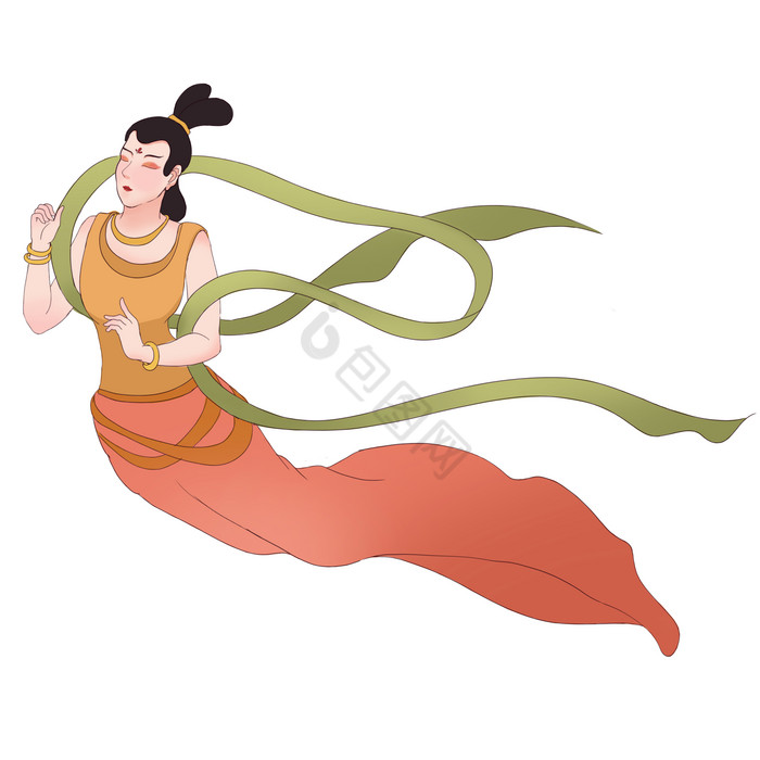敦煌佛教飞天飞仙png下载-包图网
