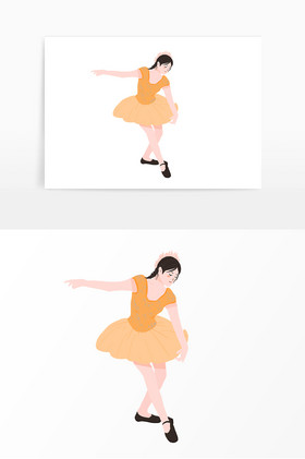 优美舞姿跳舞女孩插画图片