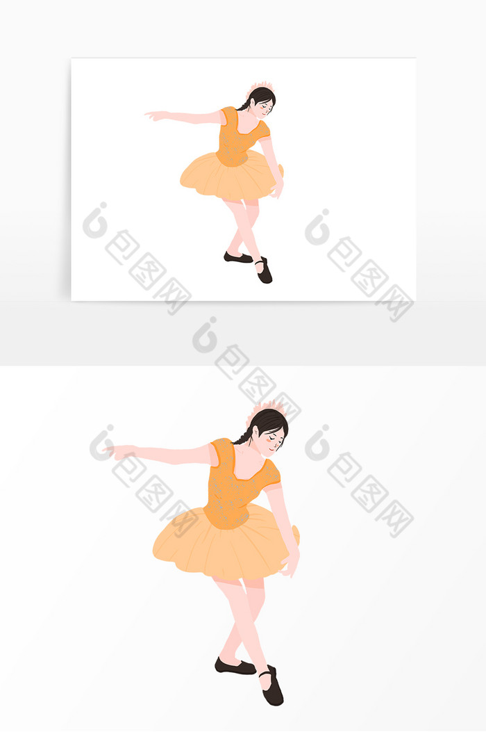 优美舞姿跳舞女孩插画图片图片
