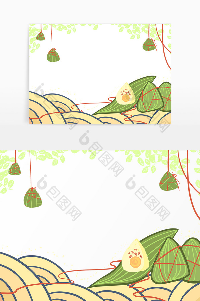 端午节粽子粽叶底边图片图片
