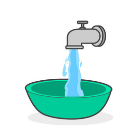 水盆在水龙头下接水动图gif