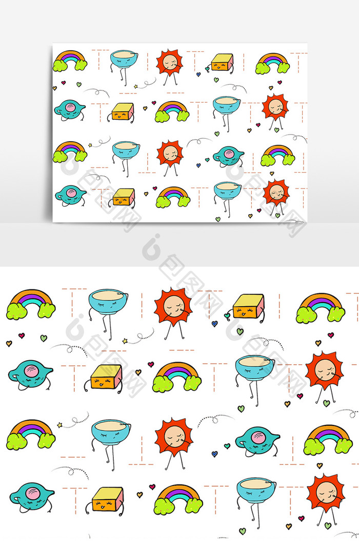 拟人化卡通形象图案元素
