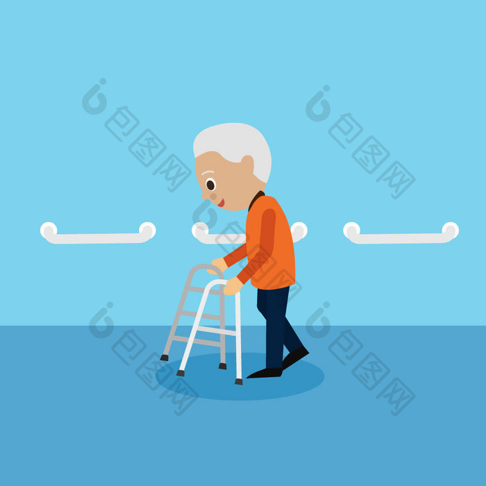 医疗老人养老护理复健动图GIF