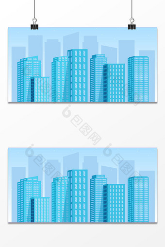 蓝色城市楼房背景图片