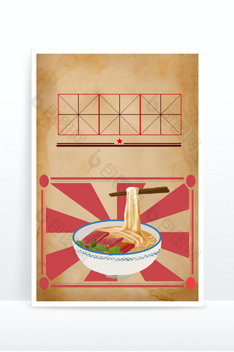 中式餐饮复古广告背景图片