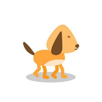 可爱卡通小狗散步动图gif