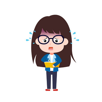 秘书女孩着急登记资料动图gif