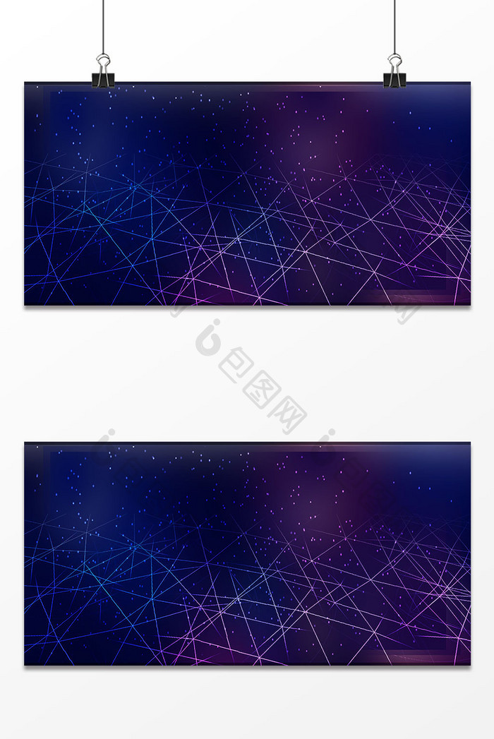 蓝紫色渐变光点扩散网格科技背景