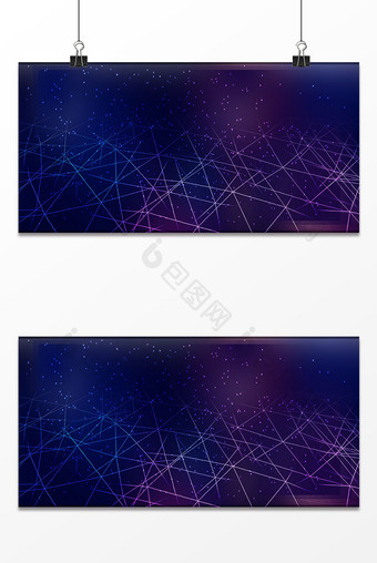 蓝紫色渐变光点扩散网格科技背景图片