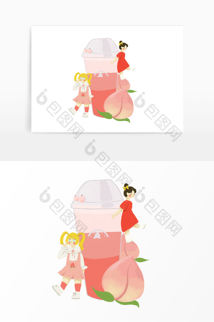奶茶王国人物插画图片图片