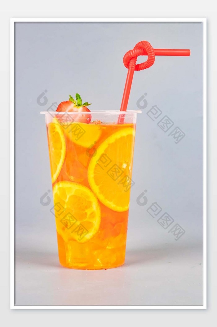 橙子水果茶摄影图