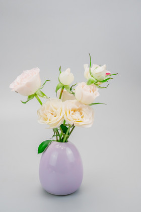 白色玫瑰花插花花瓶