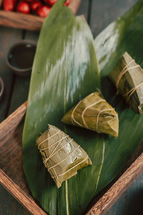 粽子暗调美食端午节背景