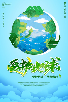 简约世界环境日海报