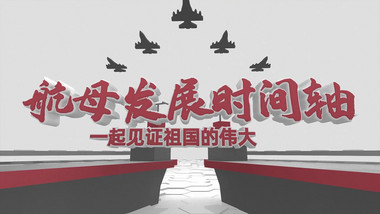 中国军事国防航母发展时间轴图文模板