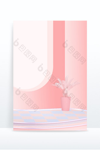 粉色立体产品展示电商背景图片