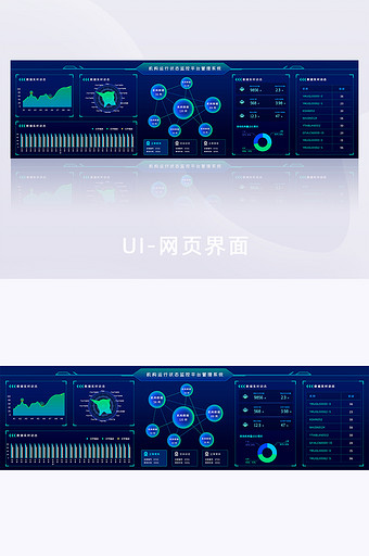 机构运行后台科技可视化网页大屏数据界面图片