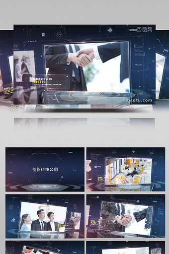 创新企业科技公司的幻灯片内容展示AE模板图片