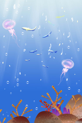 海底世界水母背景