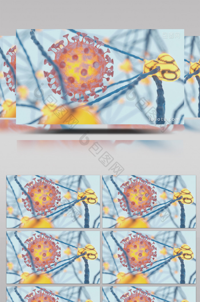 4K医学新冠病毒模型高清背景视频