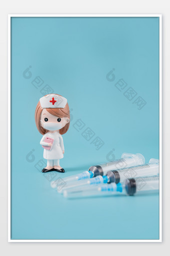蓝色简洁护士节医疗健康医药摄影图图片