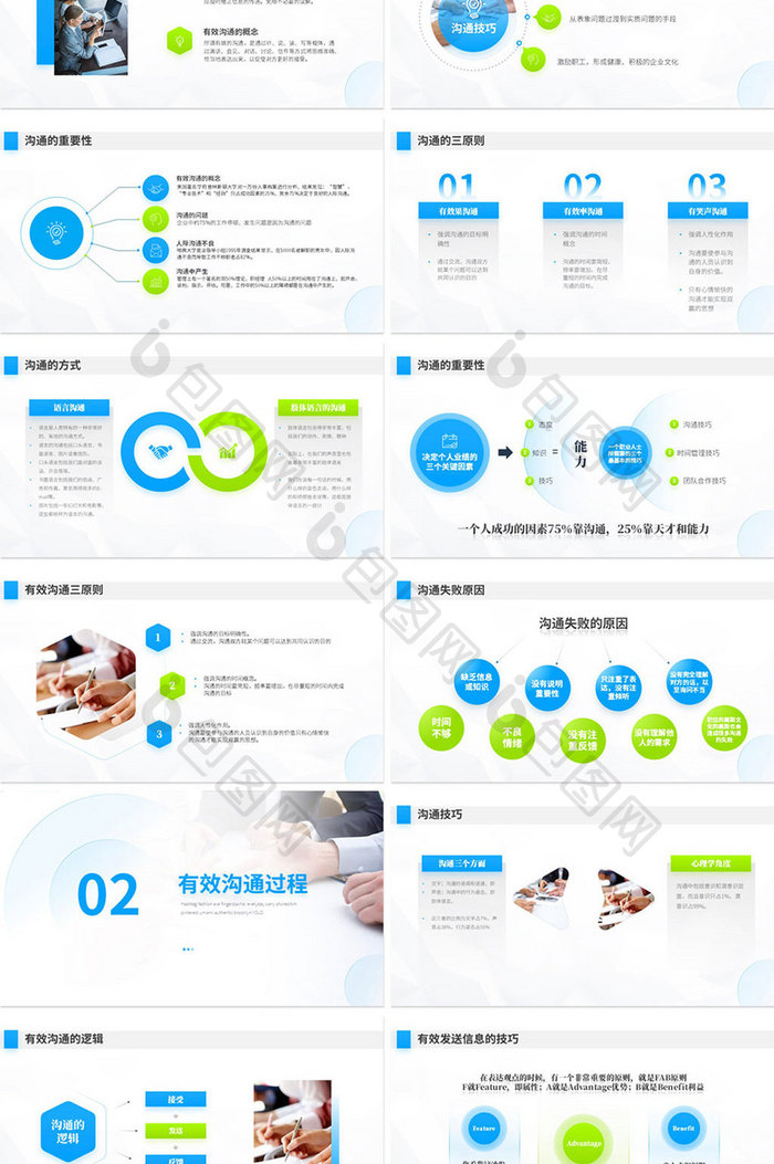 商务风企业沟通技巧培训培训PPT模板