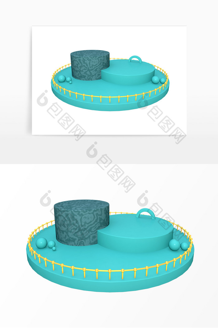 C4D立体电商展台元素