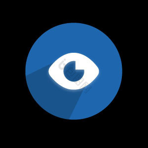 蓝色长投影互联网眼睛面形icon图标动效图片