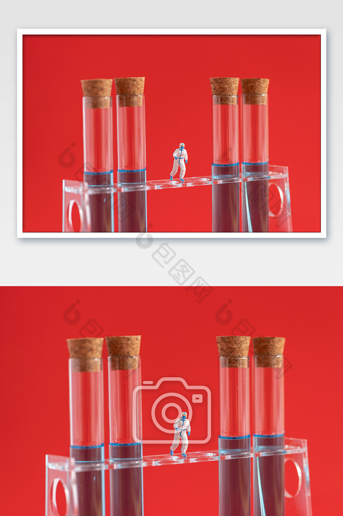 化学实验研究创意微缩红色背景图片图片