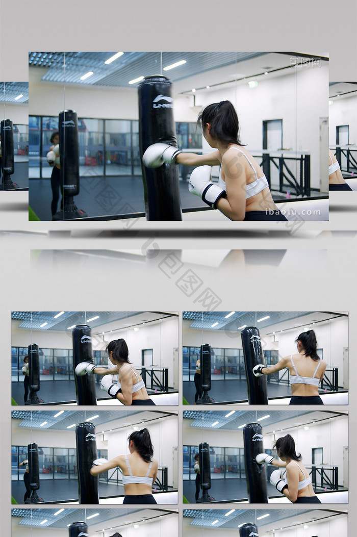4K实拍拳击女子训练视频素材