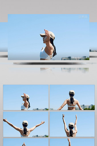 4K实拍瑜伽运动员练习瑜伽视频素材图片