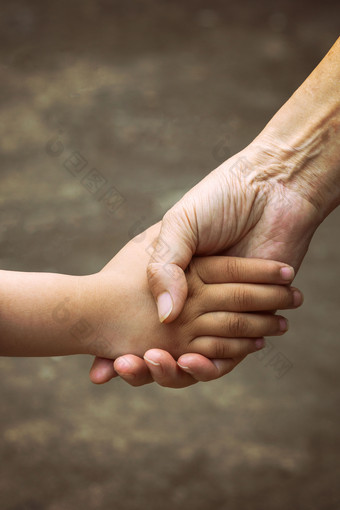 父子牵手特写父亲节海报