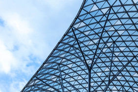大气现代钢架构蓝天建筑